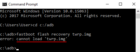 cannot load twrp.img