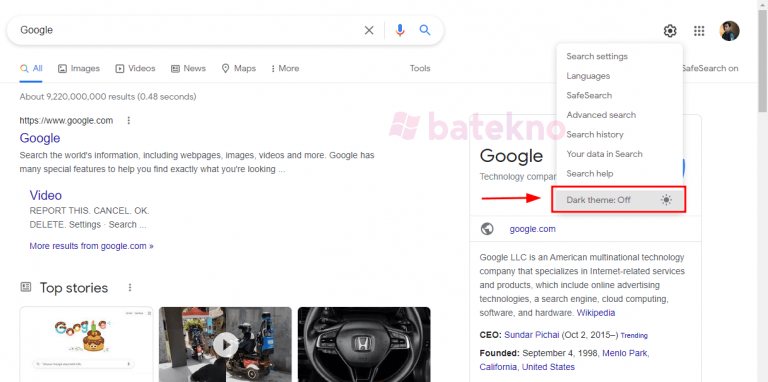 Cara Mengaktifkan Dark Mode Di Google Search